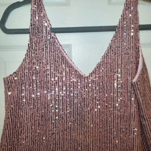 Loft Pink Sequin Top Sz S - Picture 2 of 9